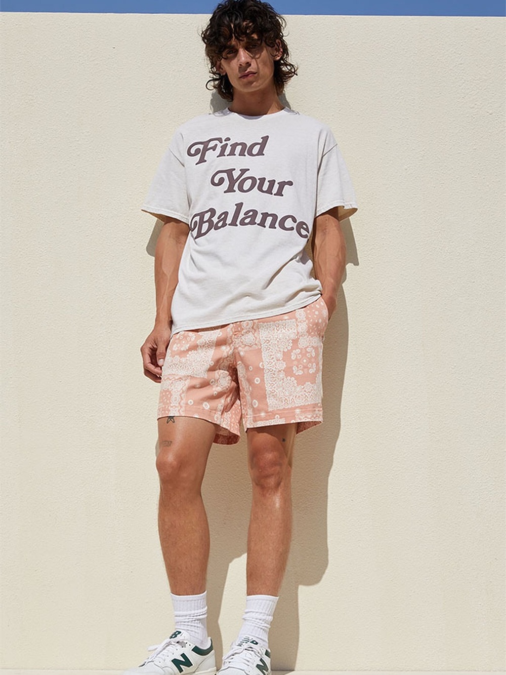 Pacsun Coral Patchwork Twill Volley Shorts - Picture 4 of 5